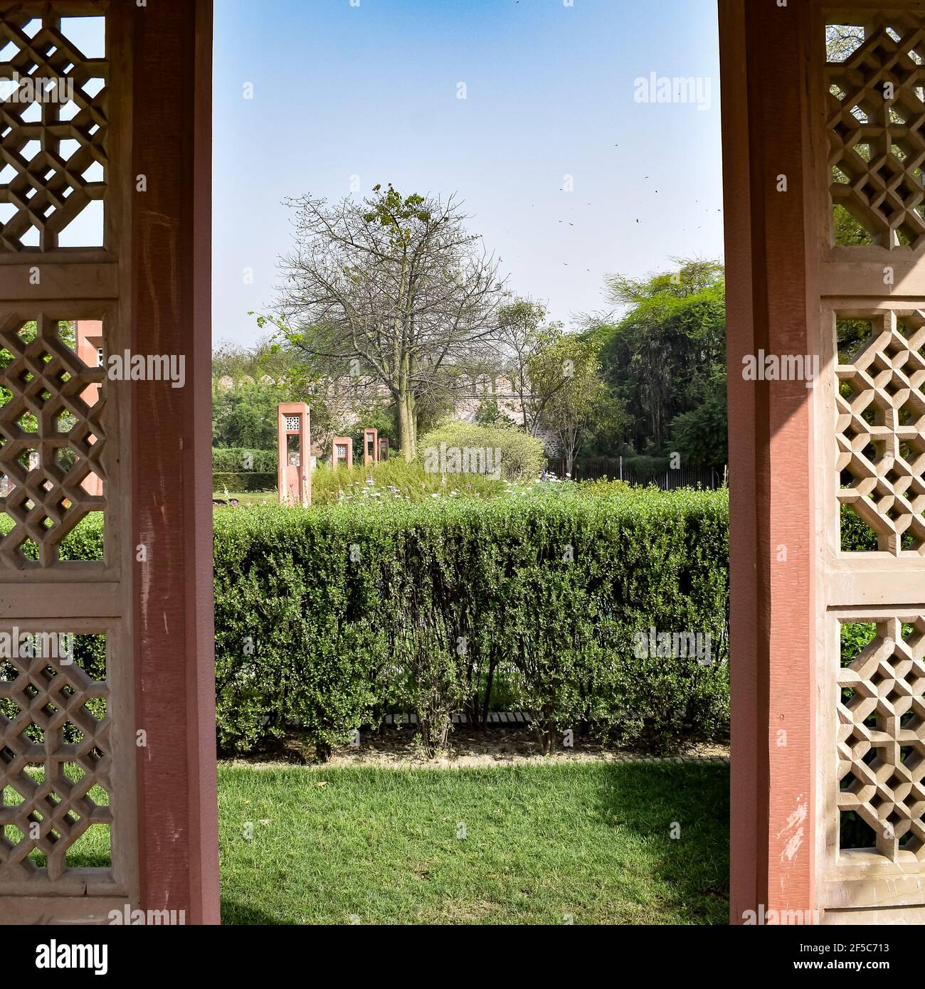 Inside view of architecture tomb inside Sunder Nursery in Delhi India
