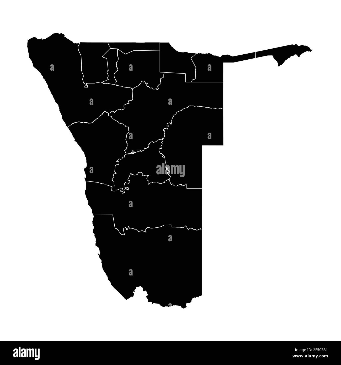 Namibia country map vector with regional areas Stock Vector Image & Art