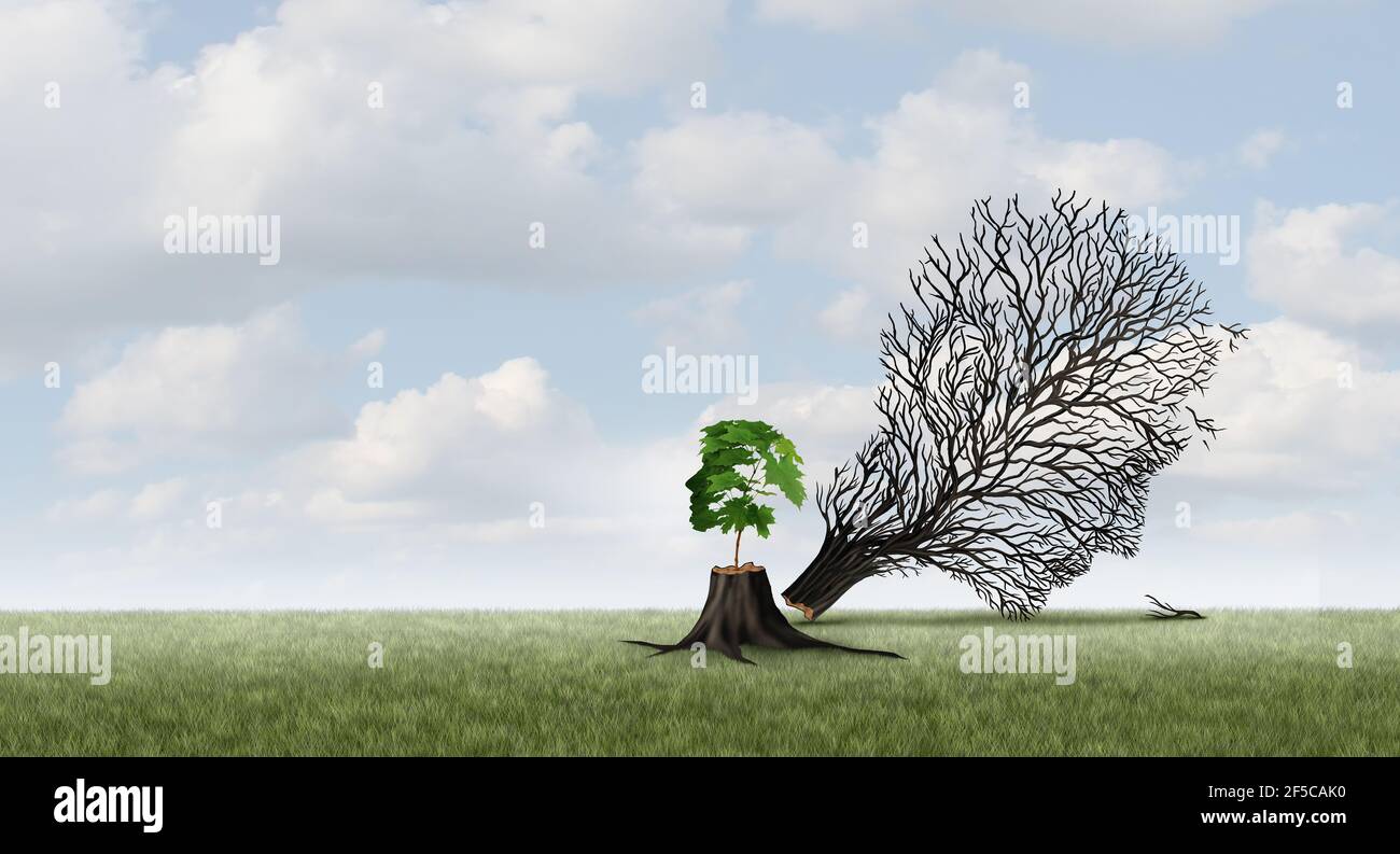 New life concept and growth or emerging renewal idea with 3D illustration elements. Stock Photo