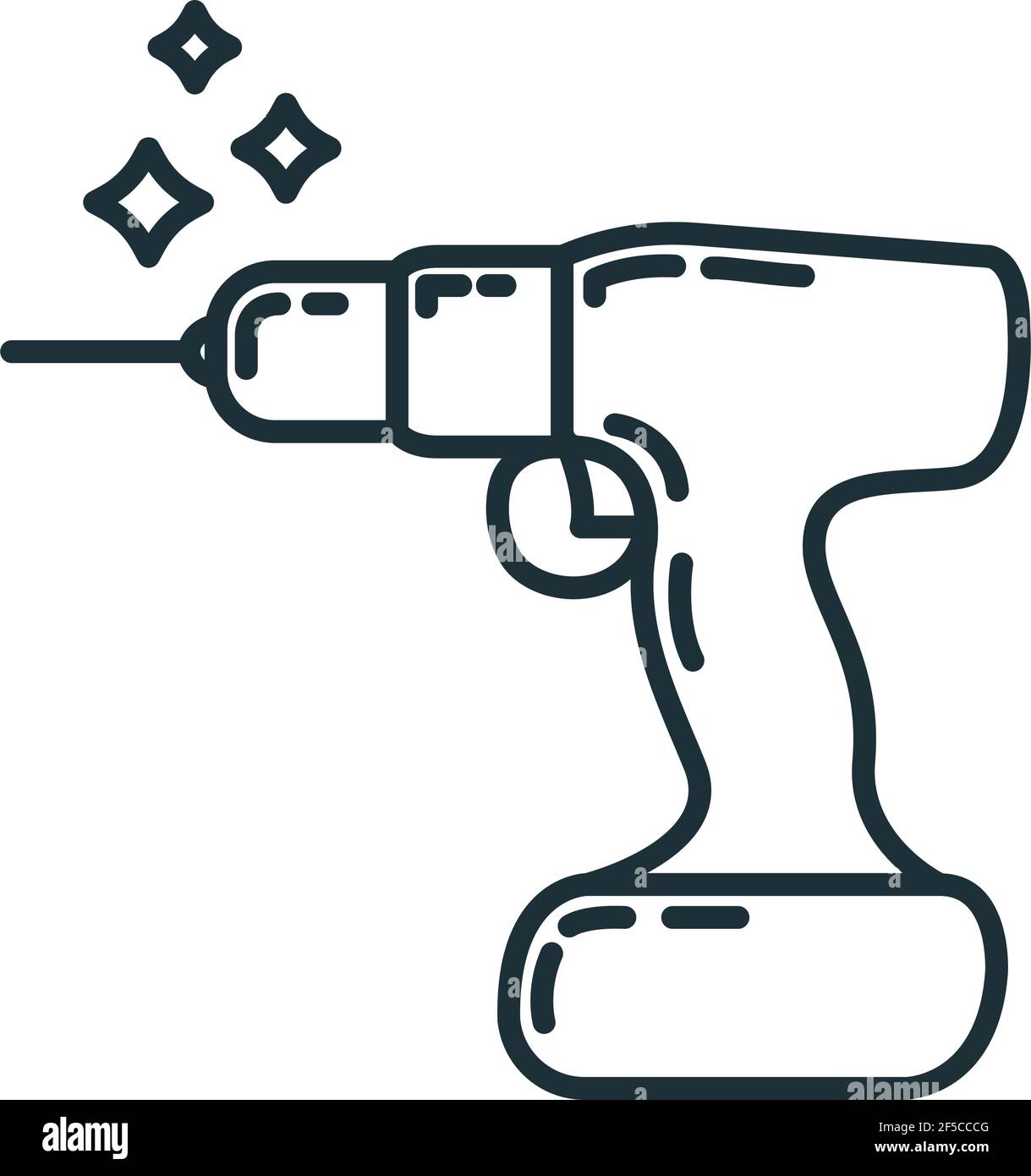 Manual professional construction drill icon tool device, concept repair ...