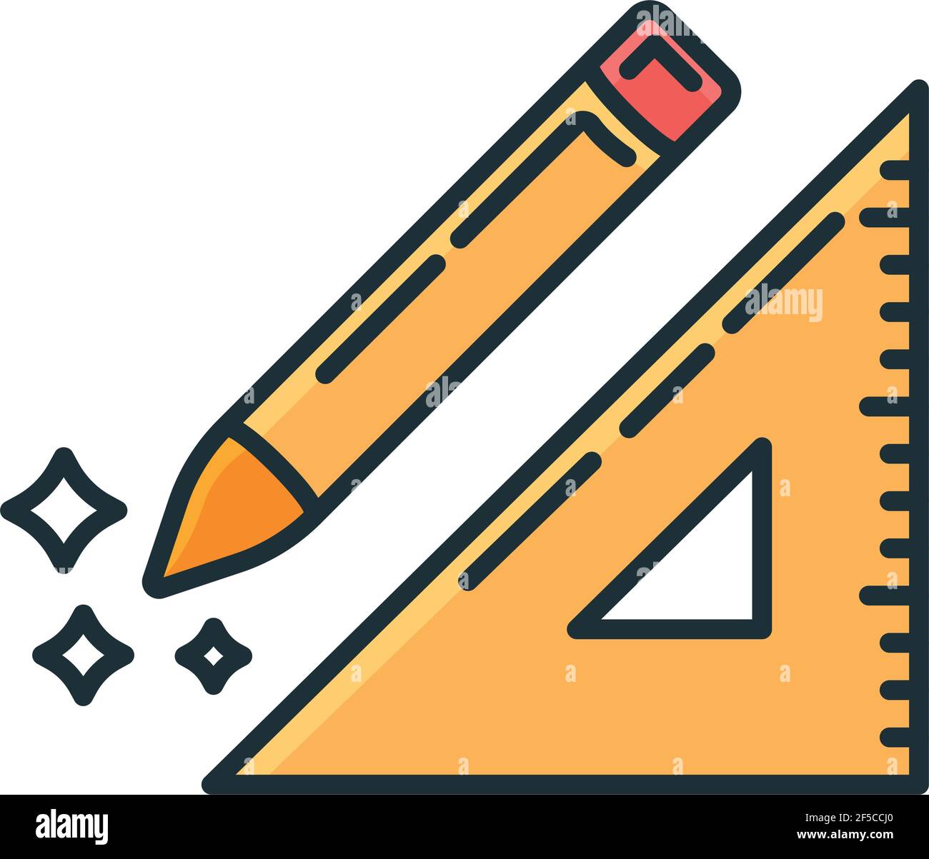 Triangle ruler tool, Stock vector