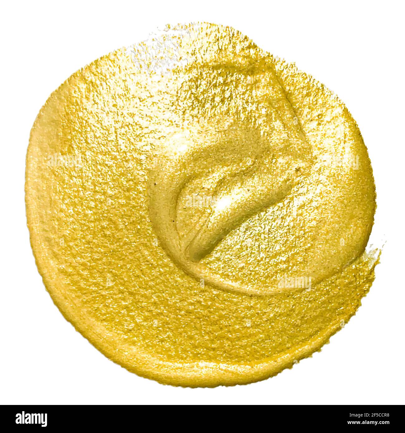 Gold acrylic round brush stroke. Vector illustration Stock Vector Image &  Art - Alamy