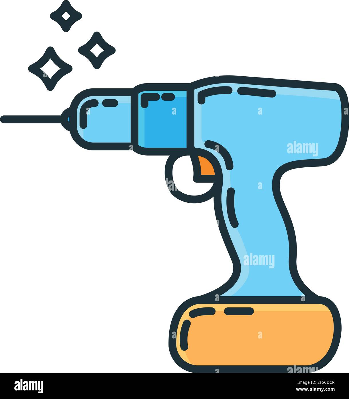 Manual professional construction drill icon tool device, concept repair ...