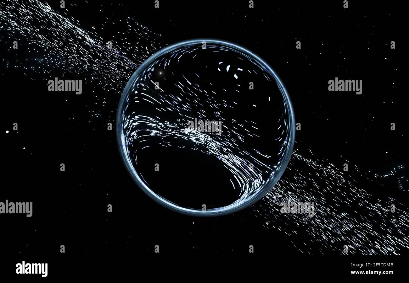 Magical particles with abstract shape, 3d rendering. Computer digital ...
