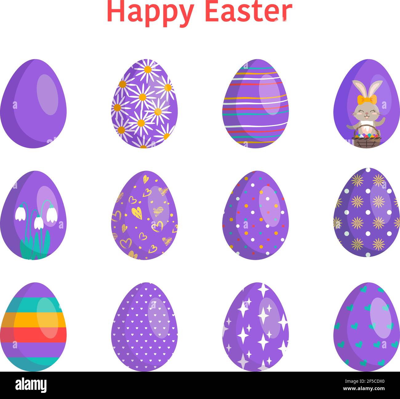 Set of Easter eggs Stock Vector Image & Art - Alamy