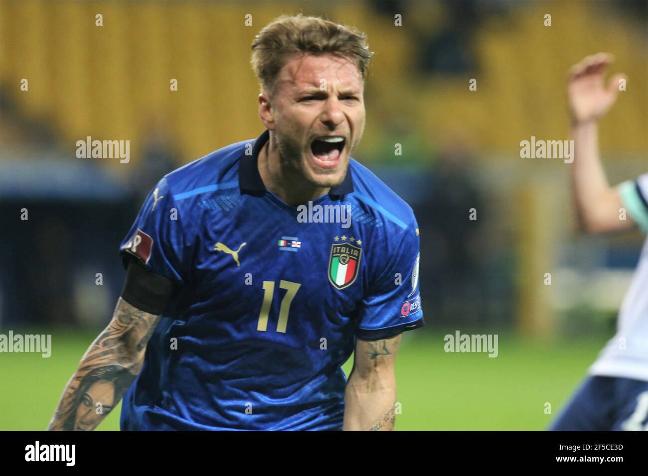 Goal Ciro Immobile  of Italy during the FIFA World Cup 2022, Qualifiers Group C football match between Italy and Northern Ireland on March 25, 2021 at Ennio Tardini stadium in Parma, Italy - Photo Laurent Lairys / DPPI Stock Photo