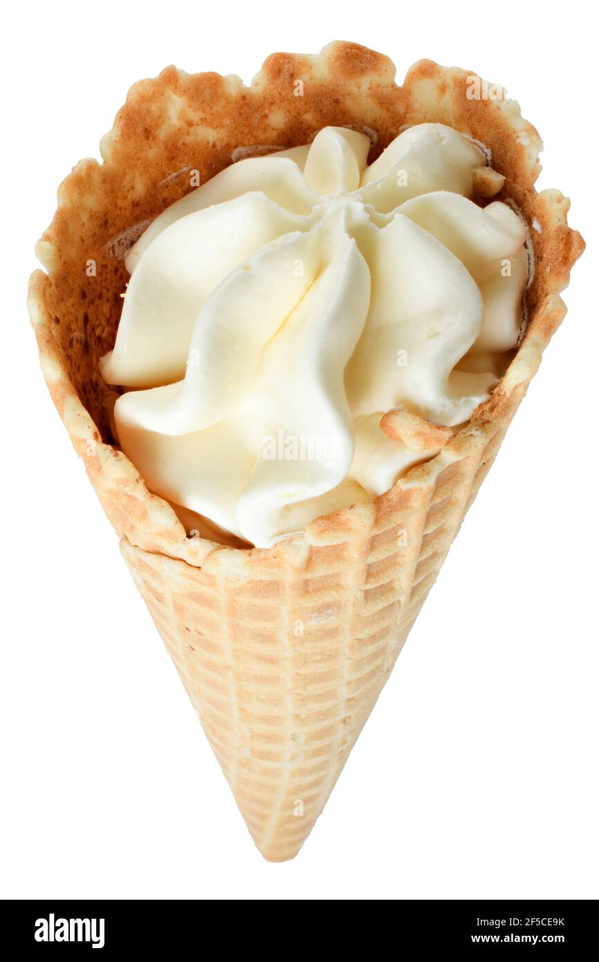 Ice cream in a waffle cone isolated on a white background Stock Photo ...