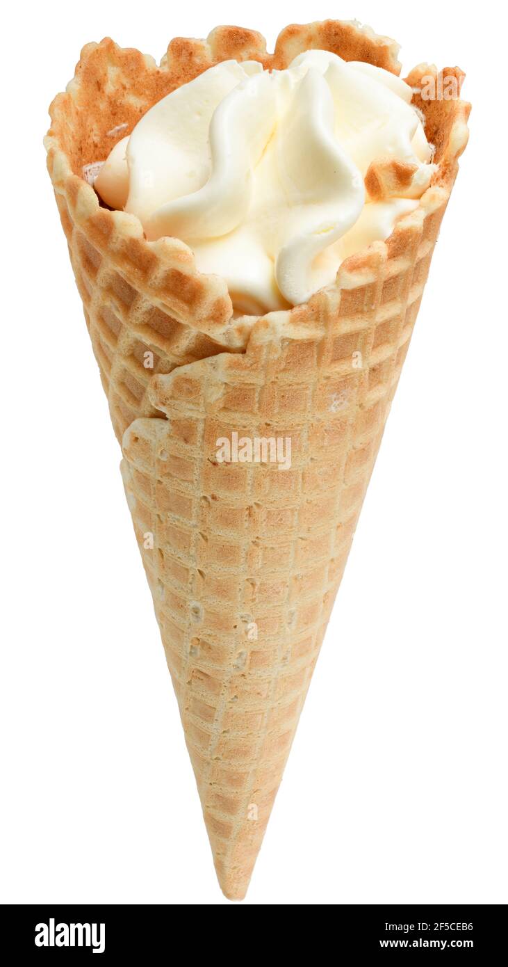 Ice cream in a waffle cone isolated on a white background Stock Photo ...