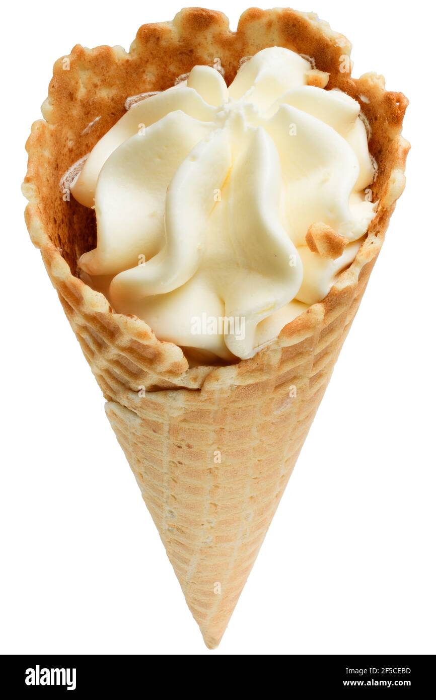 Ice cream in a waffle cone isolated on a white background Stock Photo ...