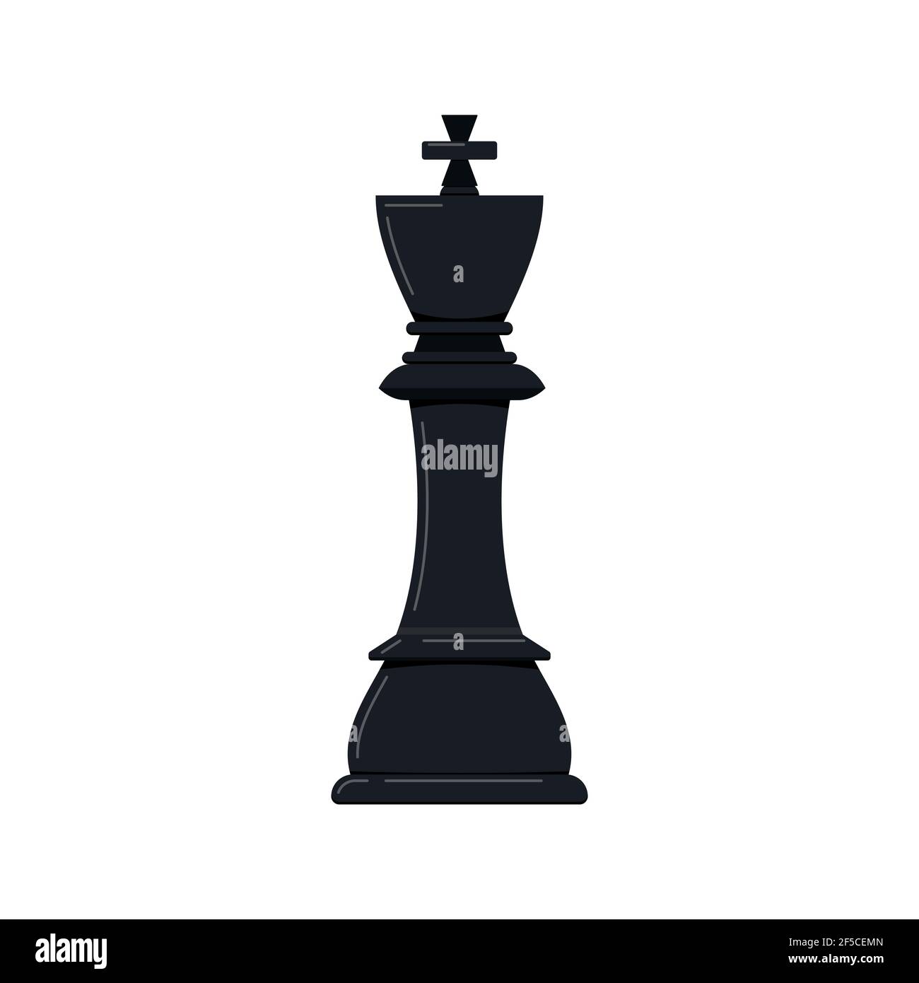 King chess piece vector icon isolated on white background. Stock Vector