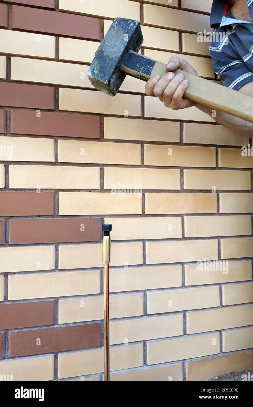 The process of grounding electrical installations and devices, mounting