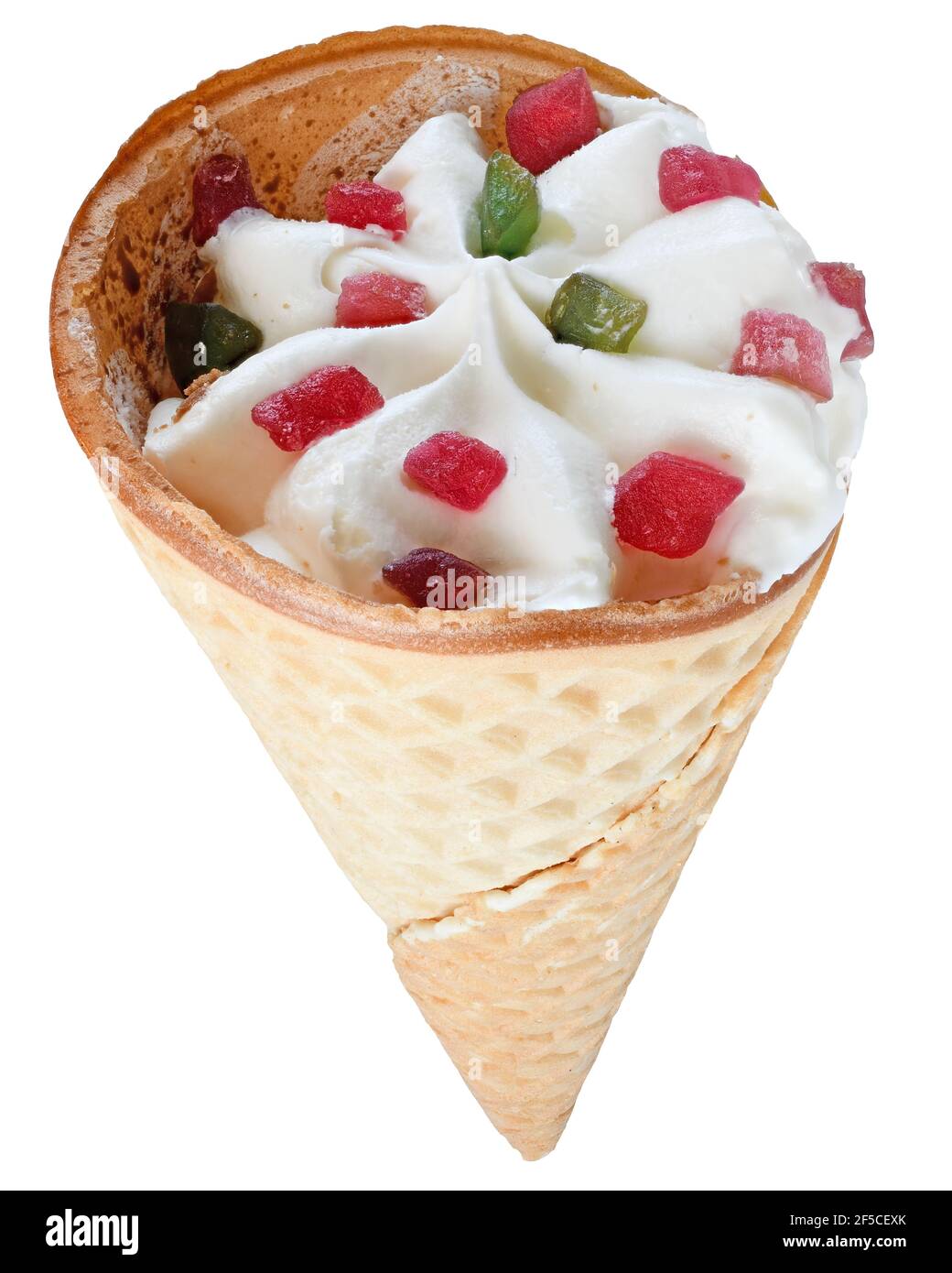Ice cream in a waffle cone isolated on a white background Stock Photo ...