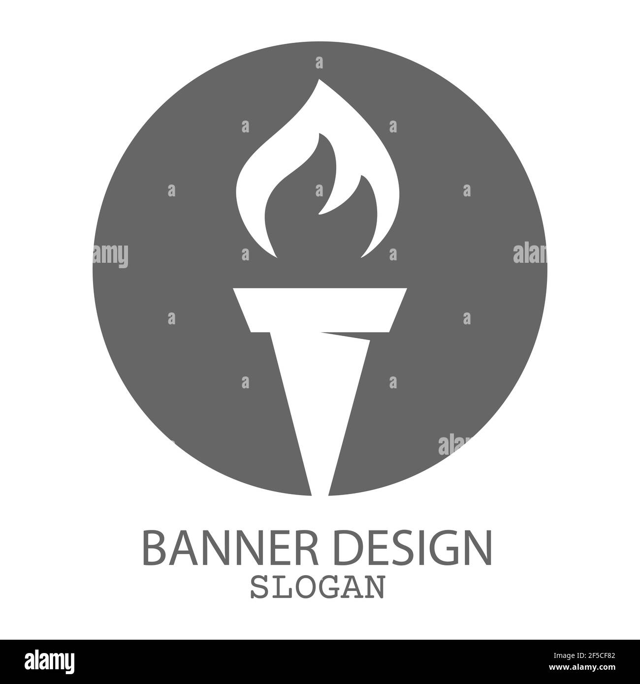 torch. Vector template for a logo, emblem or sticker, isolated on a