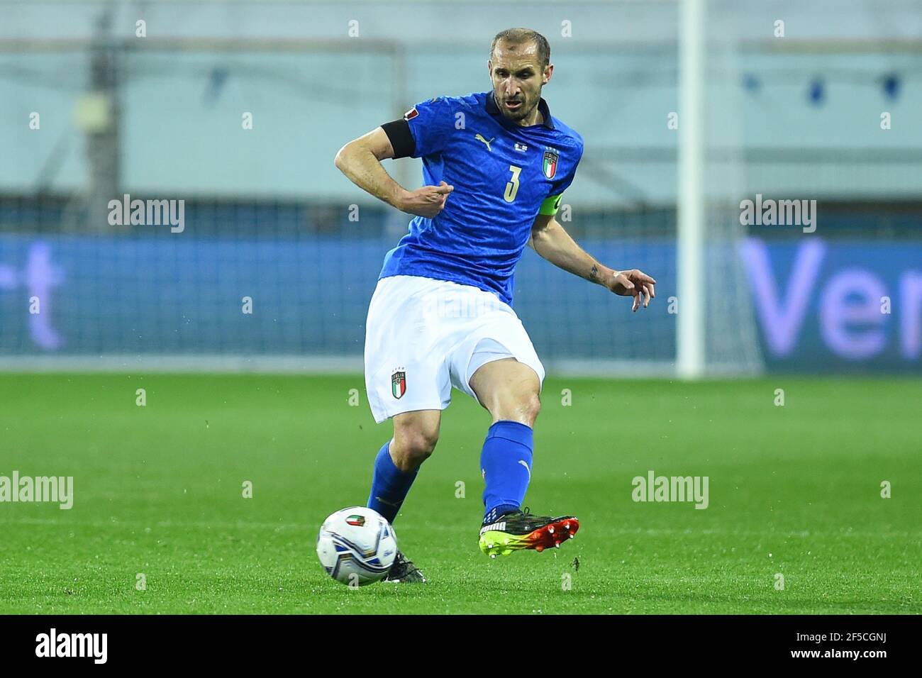 Parma, Emilia Romagna. 25th Mar, 2021. Giorgio Chiellini of Italy in action during the Qualification Fifa World Cup 2022 soccer match Italy vs North Ireland in the Ennio Tardini stadium in Parma, Italy, 25 March 2021. Fotografo01 Credit: Independent Photo Agency/Alamy Live News Stock Photo