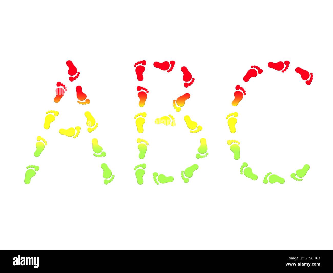 ABC steps footprints small feet alphabet letter count learn education