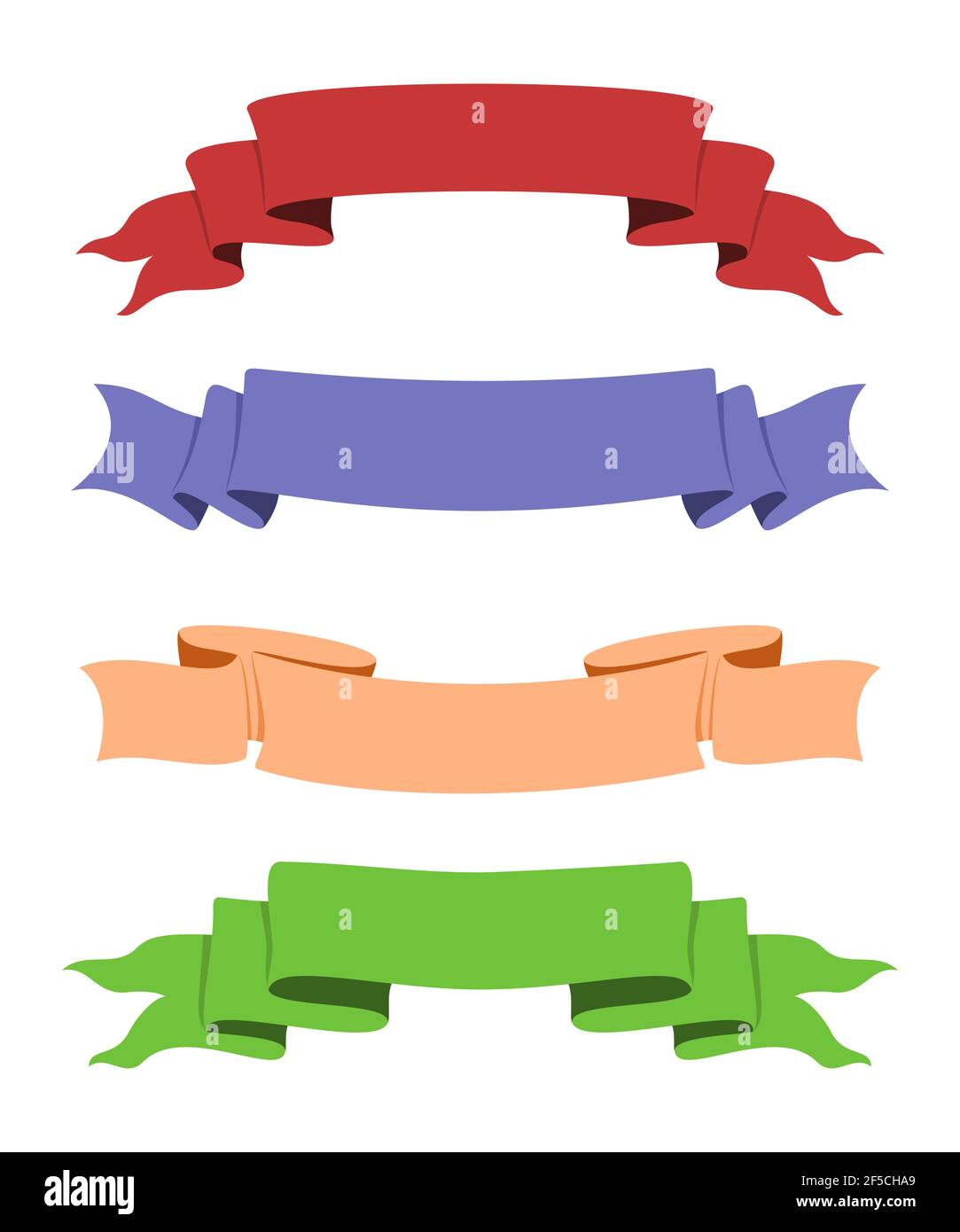 Four Style of Color Ribbons for the Decoration Stock Vector Image & Art ...