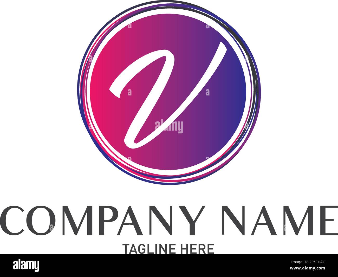 Round Letter V Logo Gradient Trendy Modern Template Design Stock Vector ...