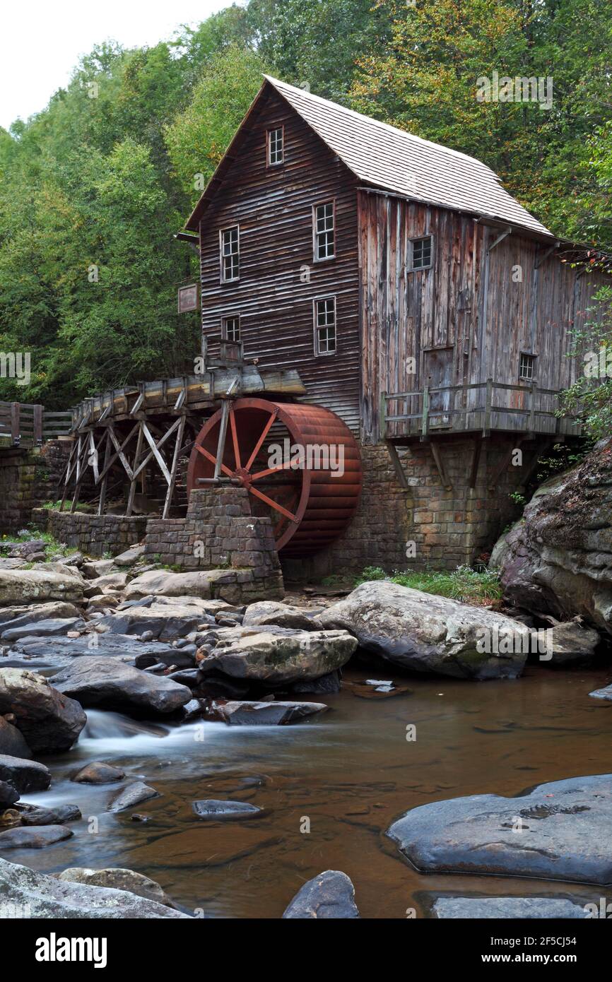 geography / travel, USA, West Virginia, Babcock State Park, Glade Creek Grist Mill, Babcock State Park, Additional-Rights-Clearance-Info-Not-Available Stock Photo