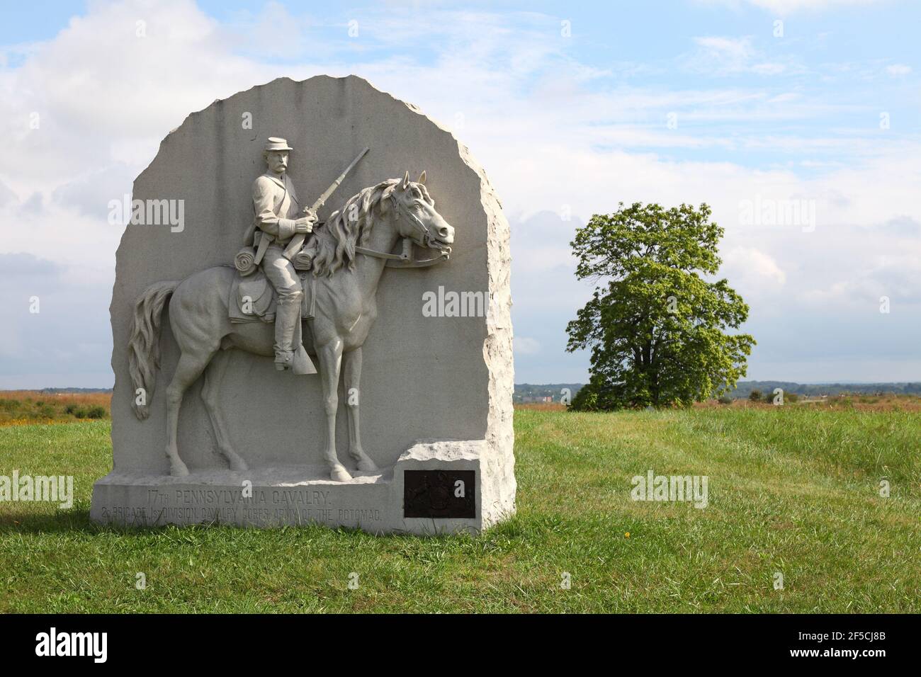 geography / travel, USA, Pennsylvania, Gettysburg, 17th Pennsylvania Cavalry Monument, Gettysburg Nati, Additional-Rights-Clearance-Info-Not-Available Stock Photo