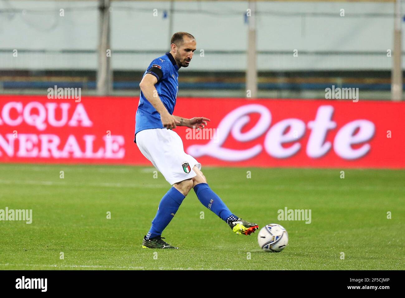 Giorgio Chiellini of Italy during the FIFA World Cup 2022, Qualifiers Group C football match between Italy and Northern Ireland on March 25, 2021 at Ennio Tardini stadium in Parma, Italy - Photo Laurent Lairys / DPPI Stock Photo