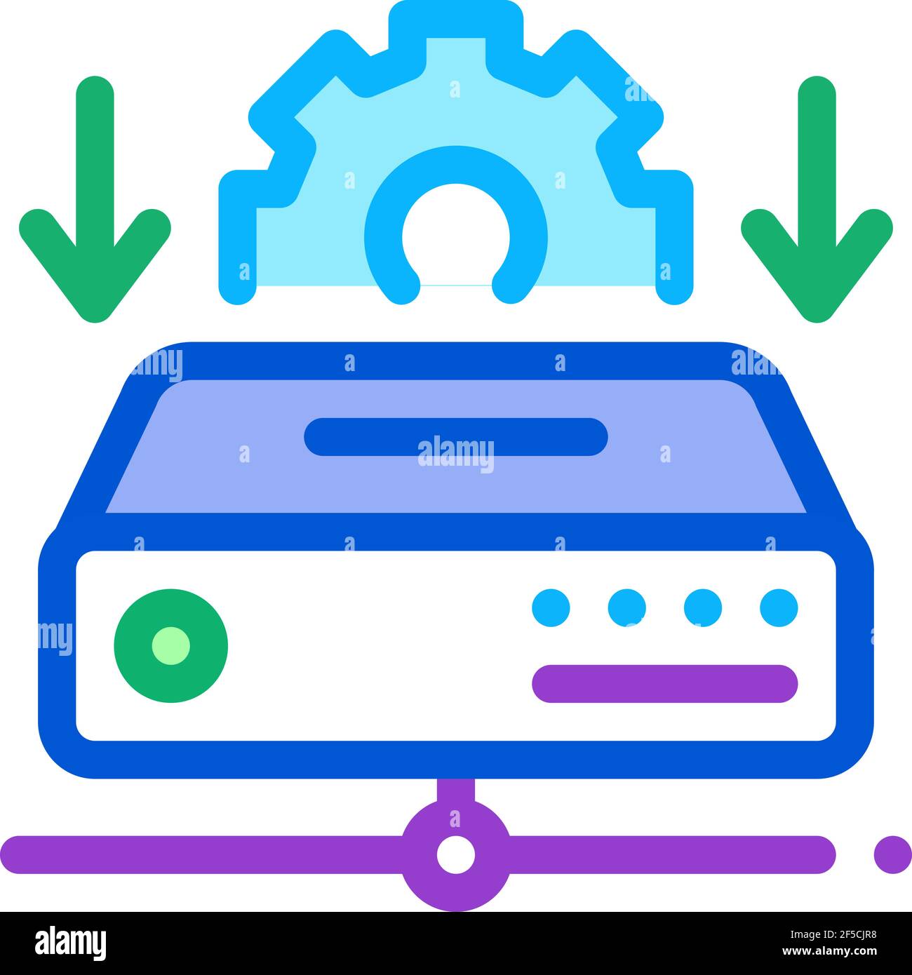 download process of machine learning color icon vector illustration ...