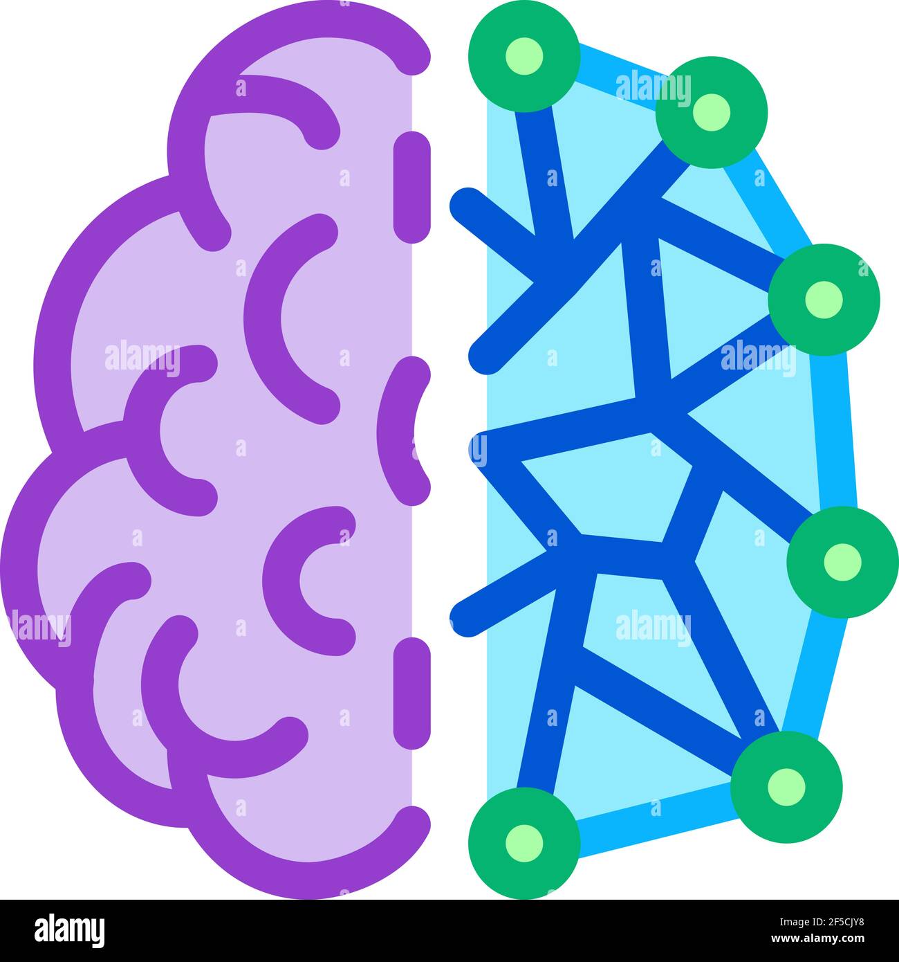 artificial intelligence, ai human and digital brain color icon vector ...