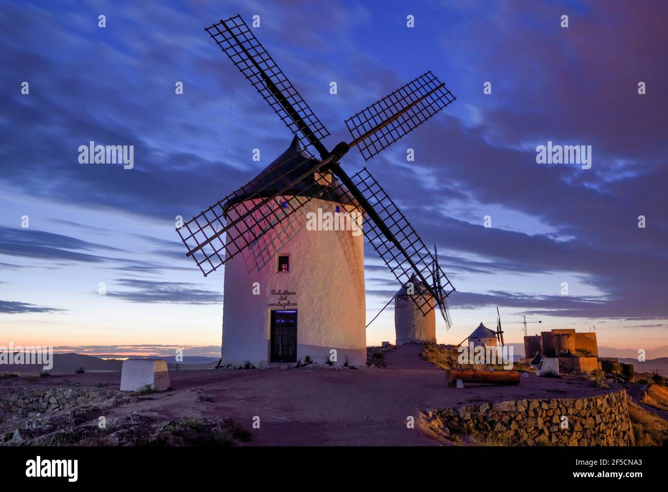 geography / travel, Spain, wind mill of Consuegra, province Toledo, Castile-La Mancha, Additional-Rights-Clearance-Info-Not-Available Stock Photo