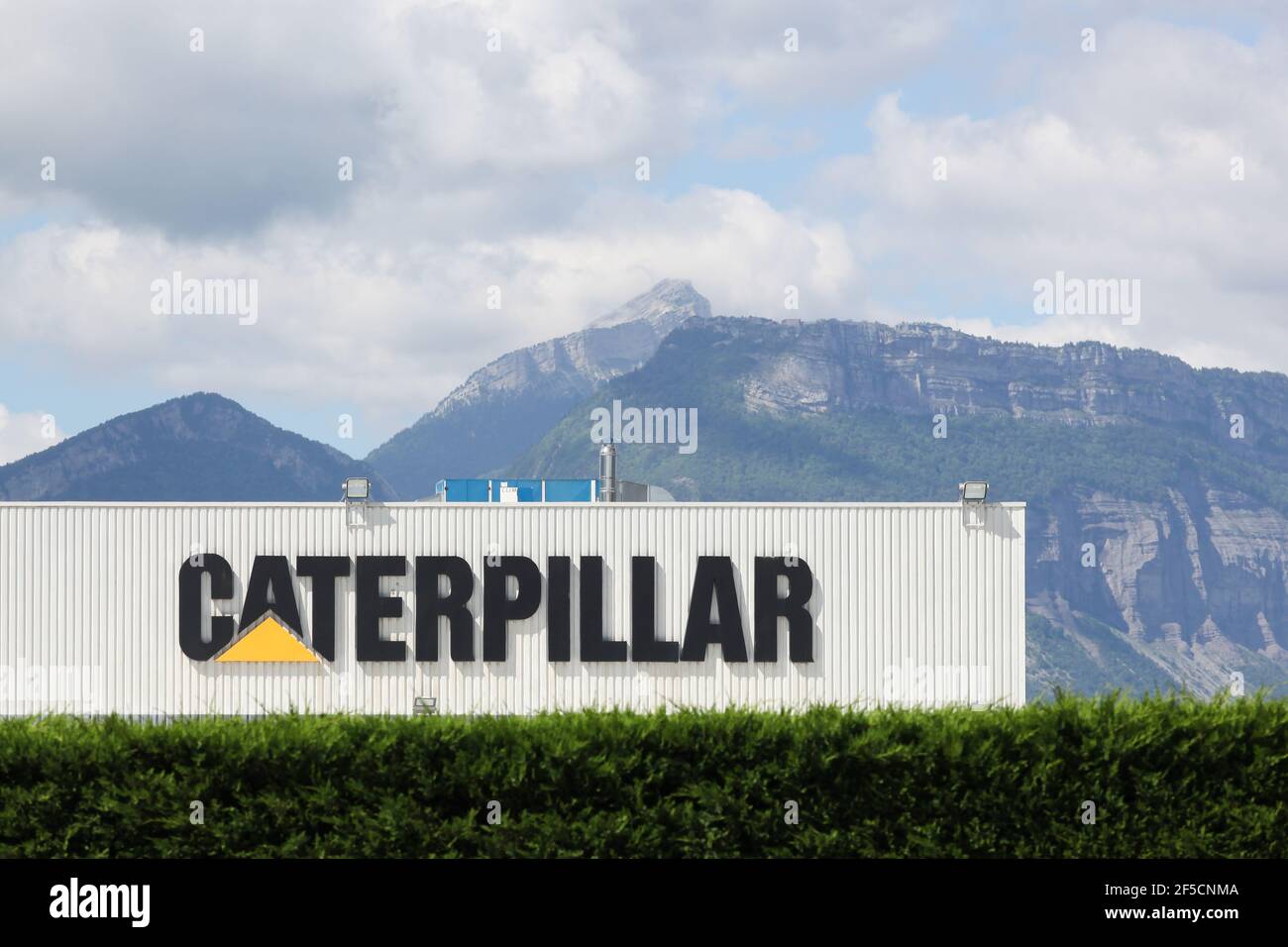 Grenoble, France June 16, 2019 Caterpillar manufacturing plant
