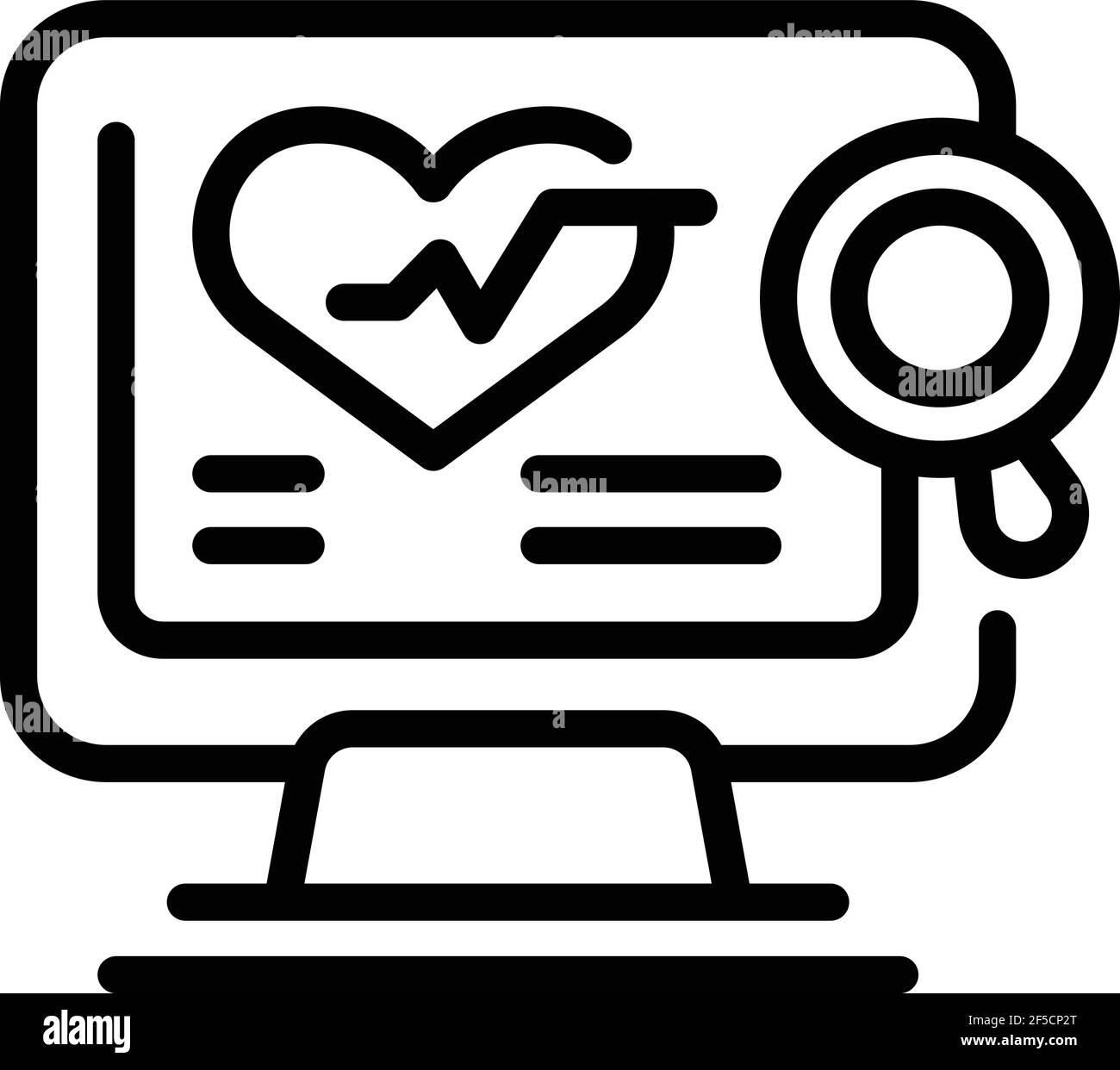 Heart diagnosis icon. Outline heart diagnosis vector icon for web ...