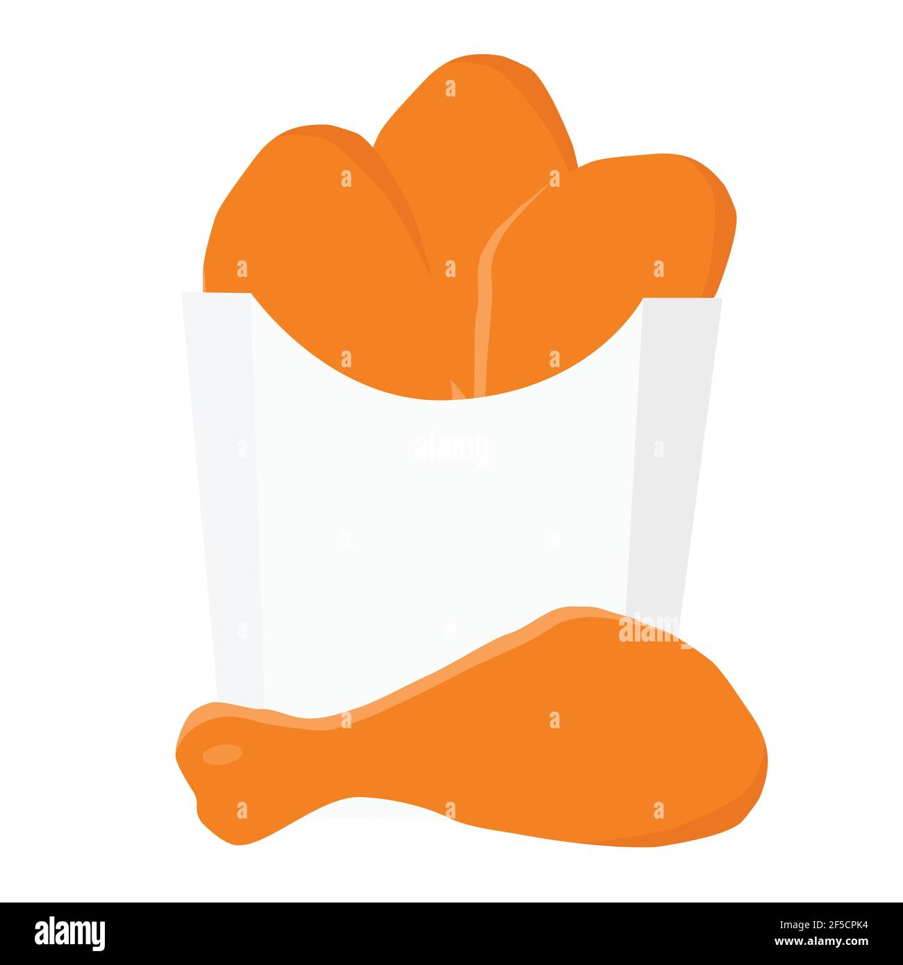 Fast food fried chicken meat. Chicken legs bucket. Chicken thighs icon Stock Vector Image & Art