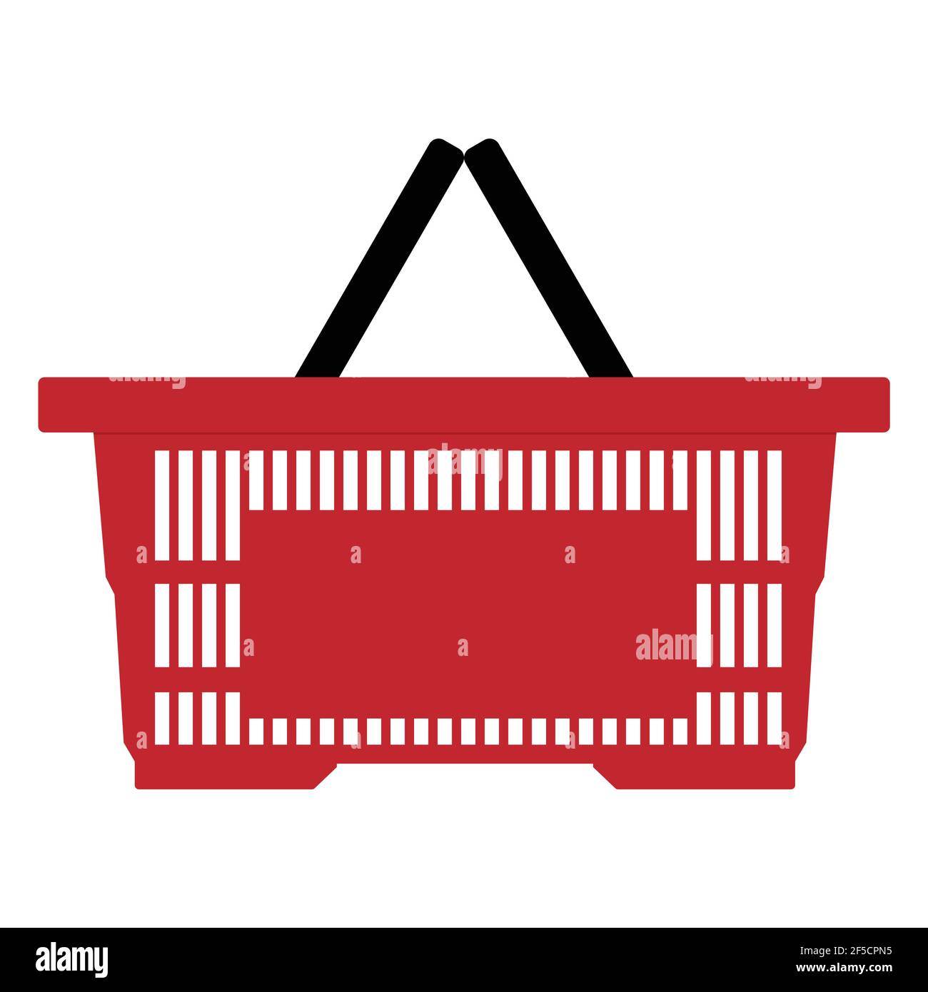 Red empty shopping basket isolated on white background Stock Vector