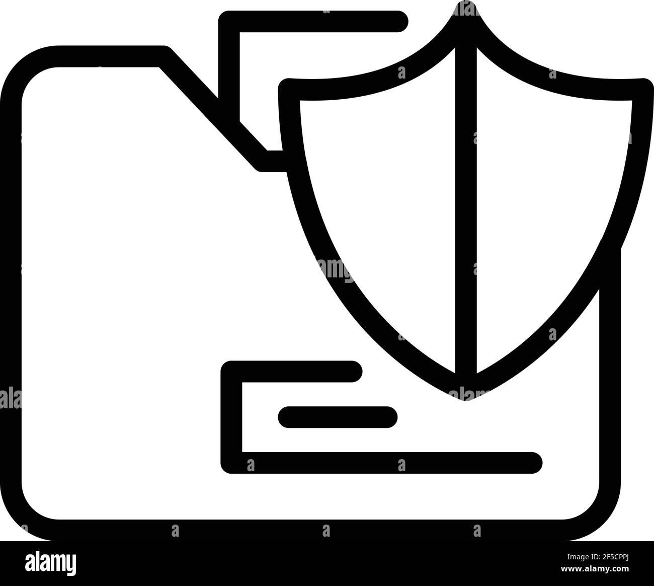 Secured folder icon. Outline secured folder vector icon for web design isolated on white background Stock Vector