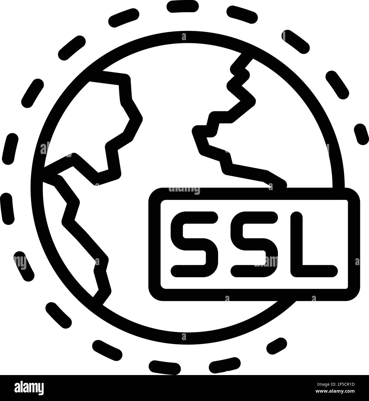 Ssl global system icon. Outline ssl global system vector icon for web ...
