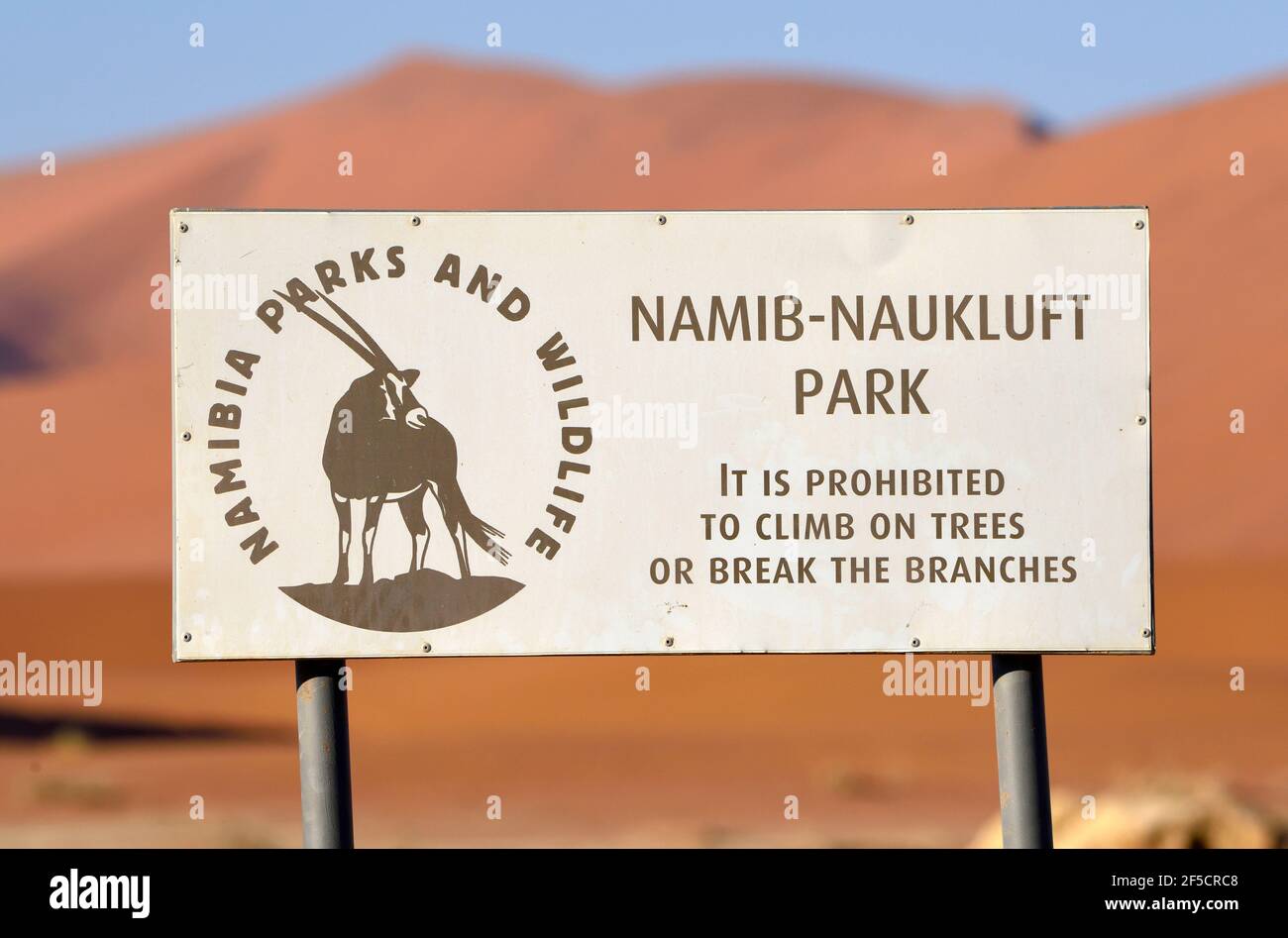 geography / travel, Namibia, sign 'Namib-Naukluft-Park', Sossusvlei, Additional-Rights-Clearance-Info-Not-Available Stock Photo