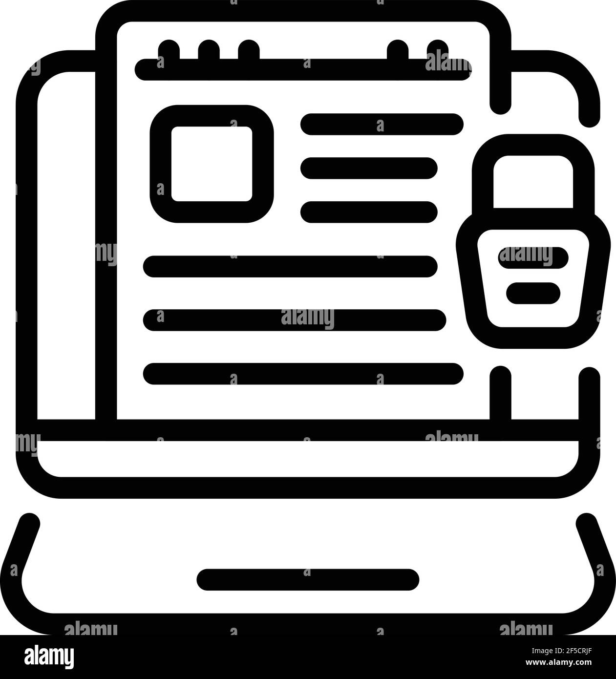 Monitor password icon. Outline monitor password vector icon for web ...