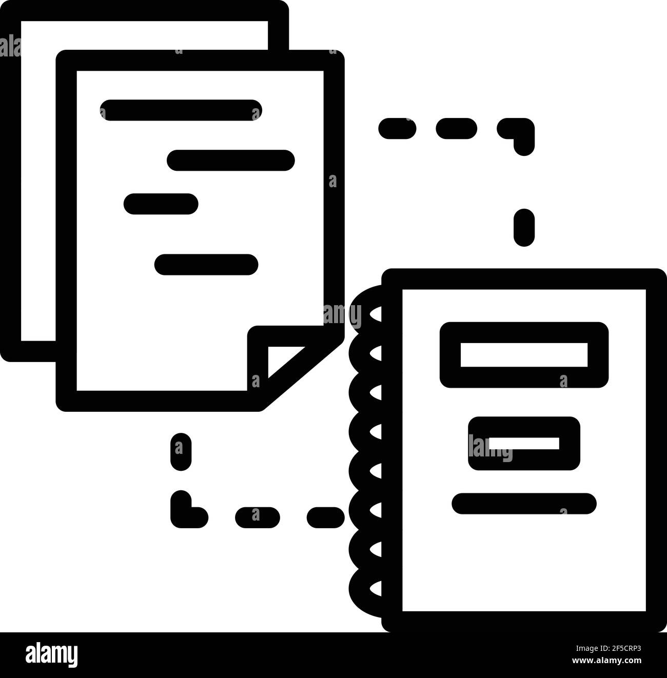 Organized documents icon. Outline organized documents vector icon for web design isolated on white background Stock Vector