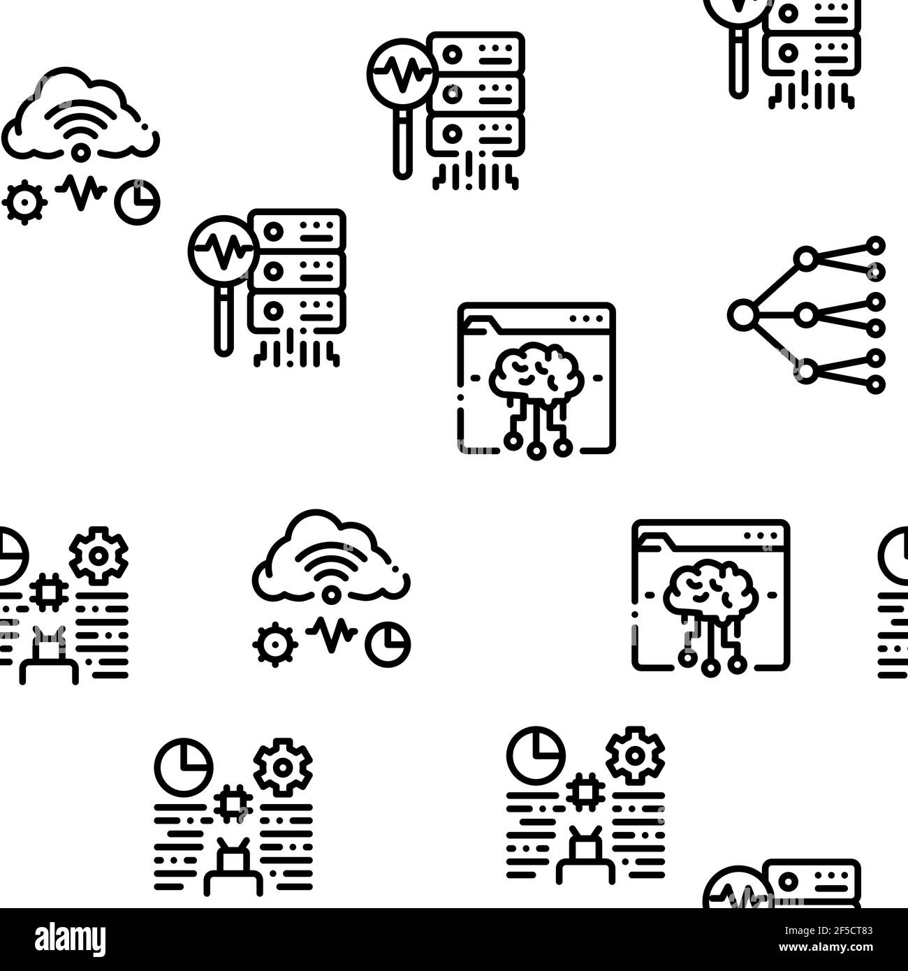 Machine Learning Ai Seamless Pattern Vector Stock Vector Image & Art ...