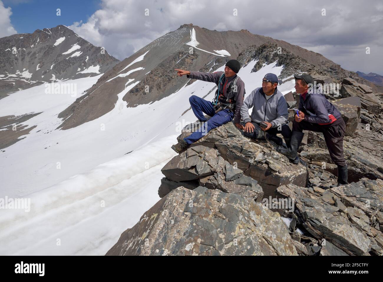 geography / travel, Kyrgyzstan (Kirgizia, Amantur Talgartbek (Grupa bar, left), Janat Kokobaev and Bek, Additional-Rights-Clearance-Info-Not-Available Stock Photo