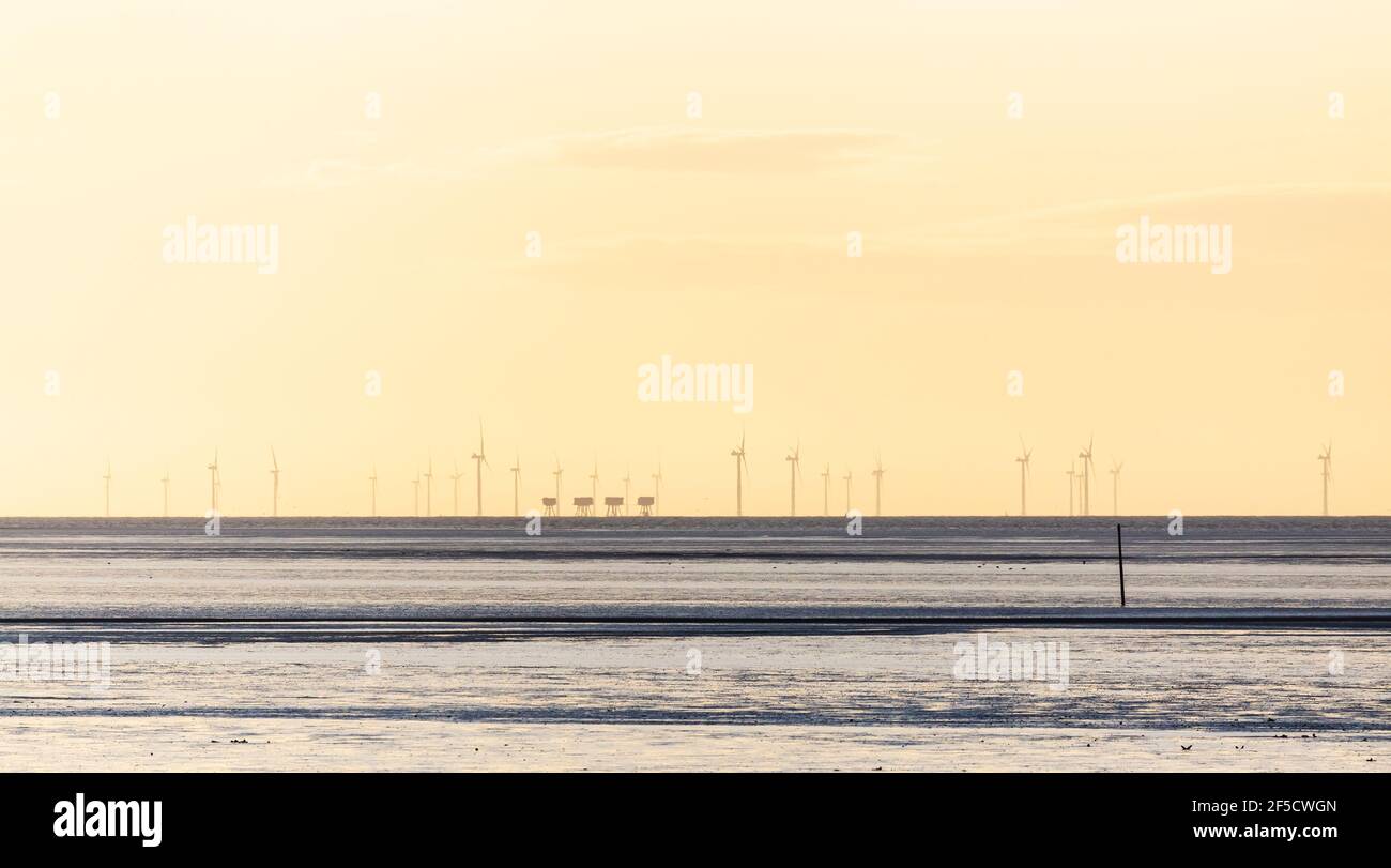 Red Sands Fort and Wind Turbines Forming Part of London Array Wind Farm ...