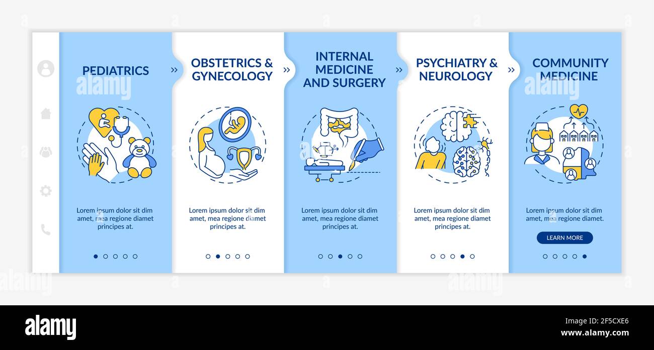 Family medicine components onboarding vector template Stock Vector