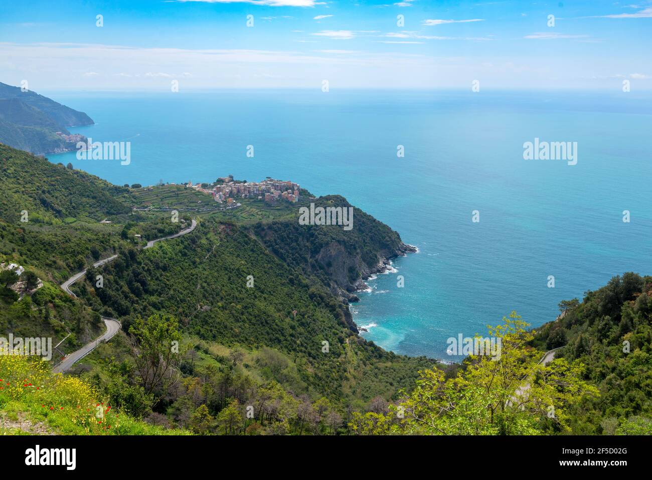 Volastra village in national Italian Park of Cinque Terre Stock Photo