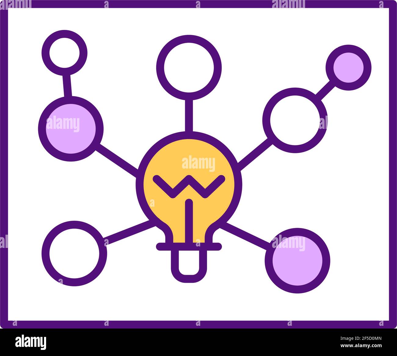 Mind mapping RGB color icon Stock Vector