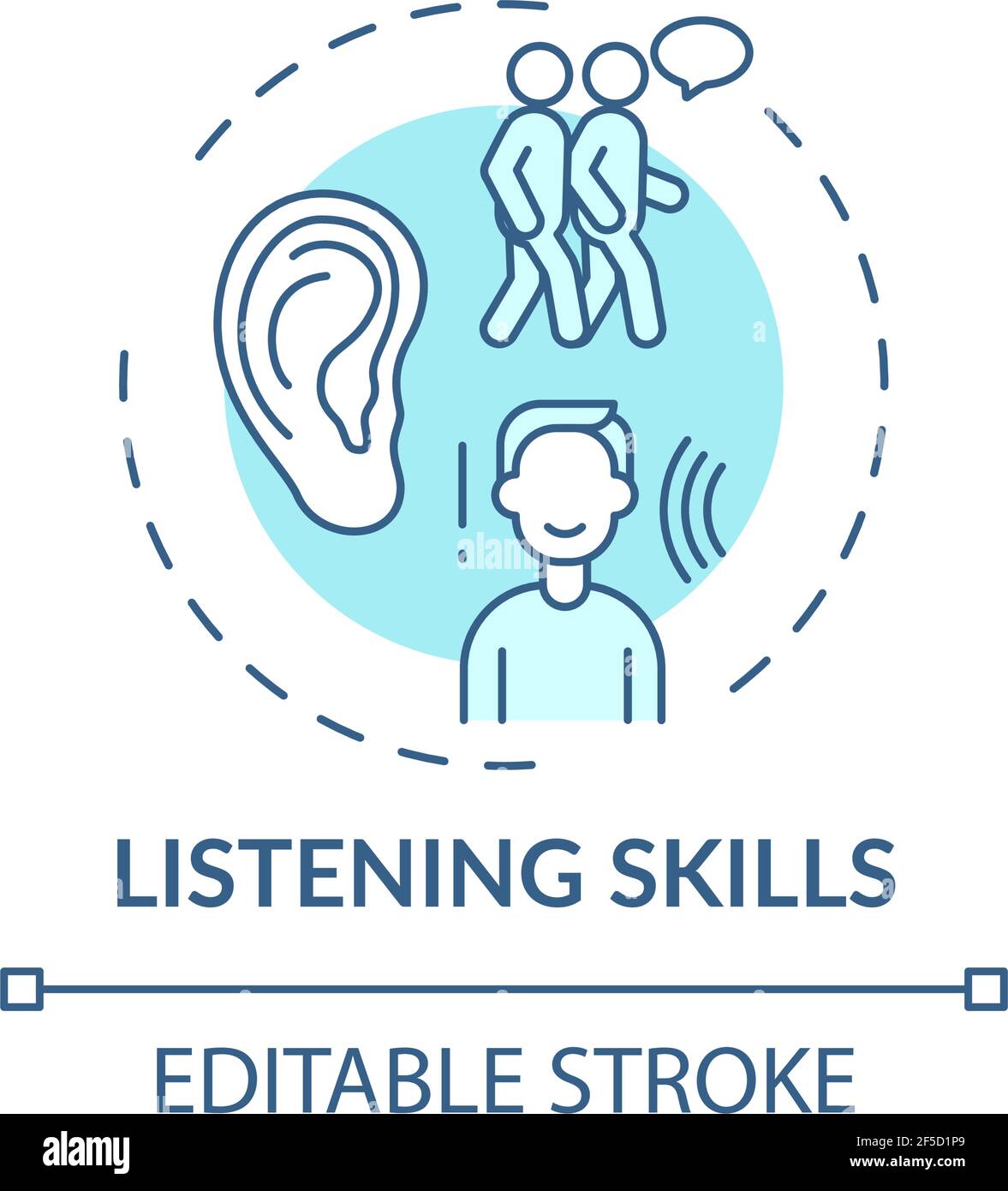 Listening skills turquoise concept icon Stock Vector Image & Art - Alamy