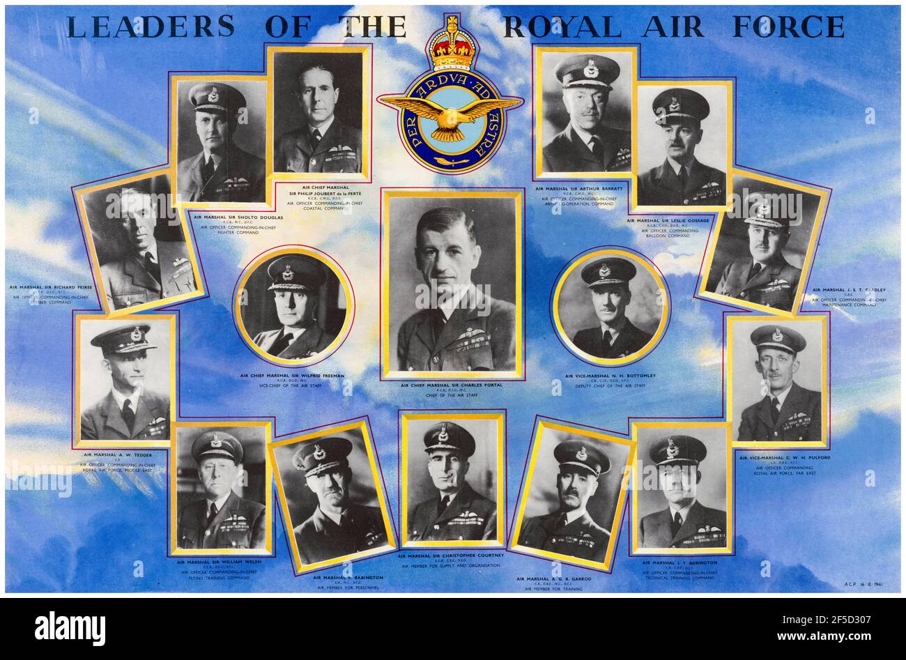 British, WW2, Leaders of the Royal Air Force (RAF), Public Information Poster, 1942-1945 Stock Photo