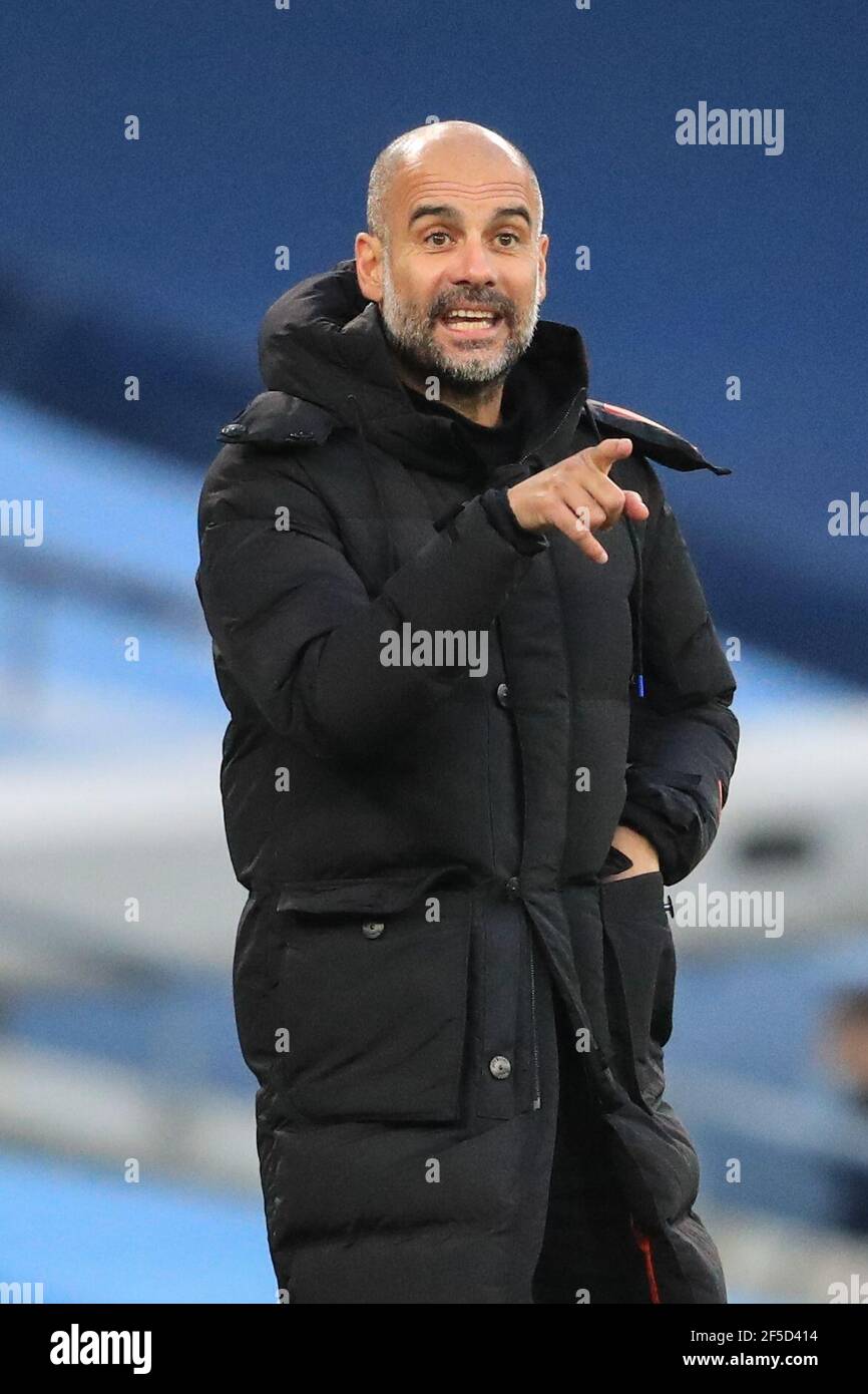 Josep Guardiola manager of Manchester City during the game Stock Photo