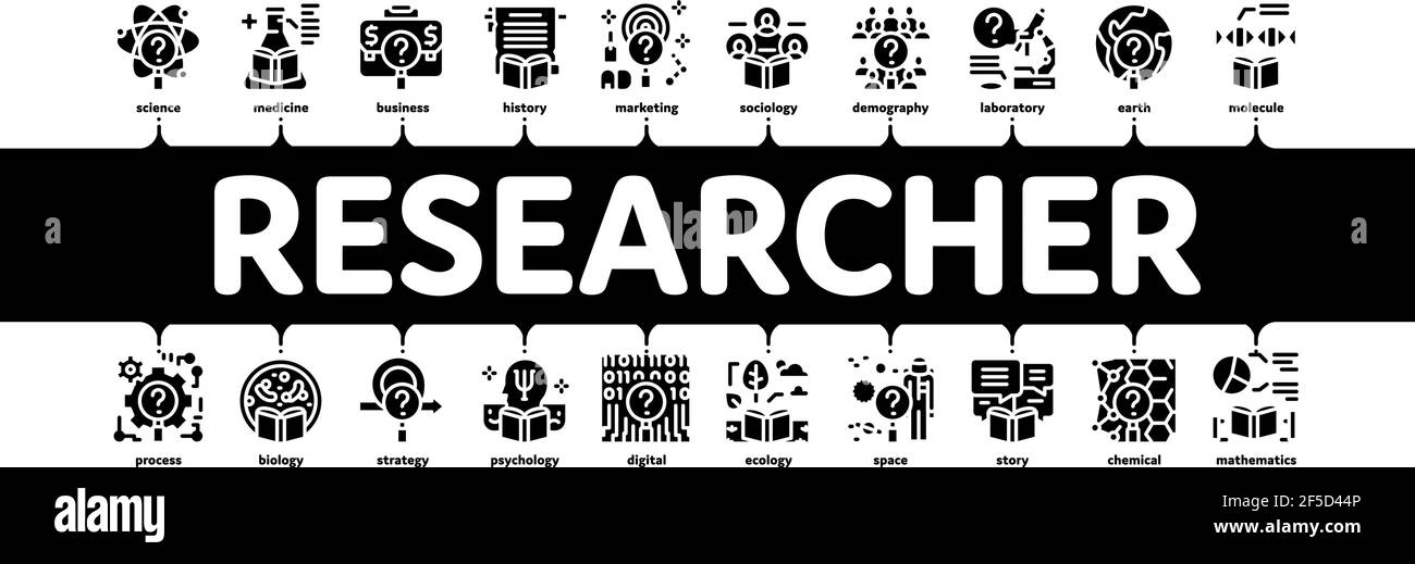 Researcher Business Minimal Infographic Banner Vector Stock Vector ...
