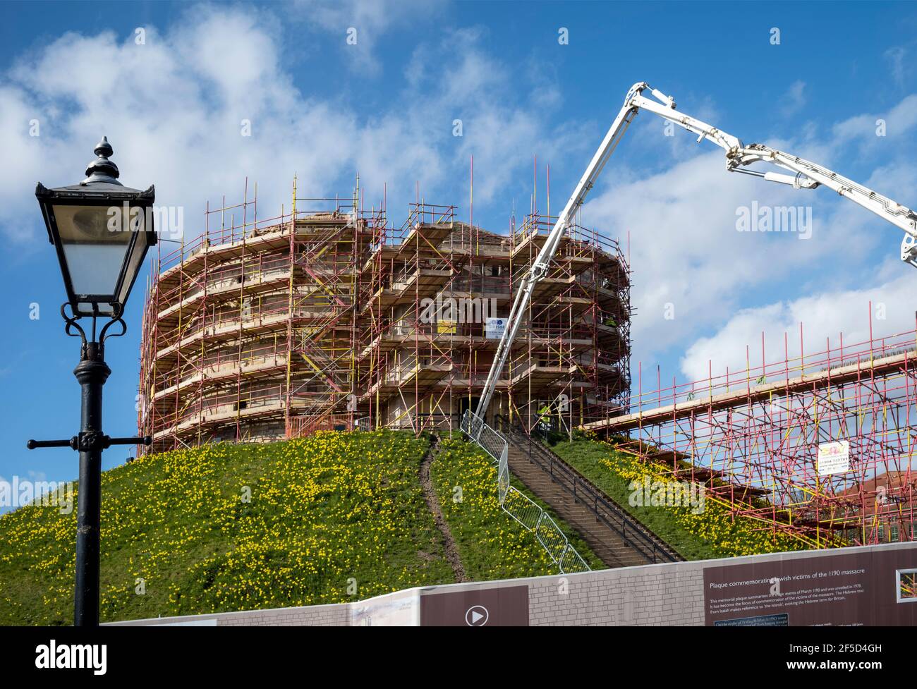 Surmounting the medieval motte defending Cliffords Tower, City of York, Yorkshire, UK Stock Photo