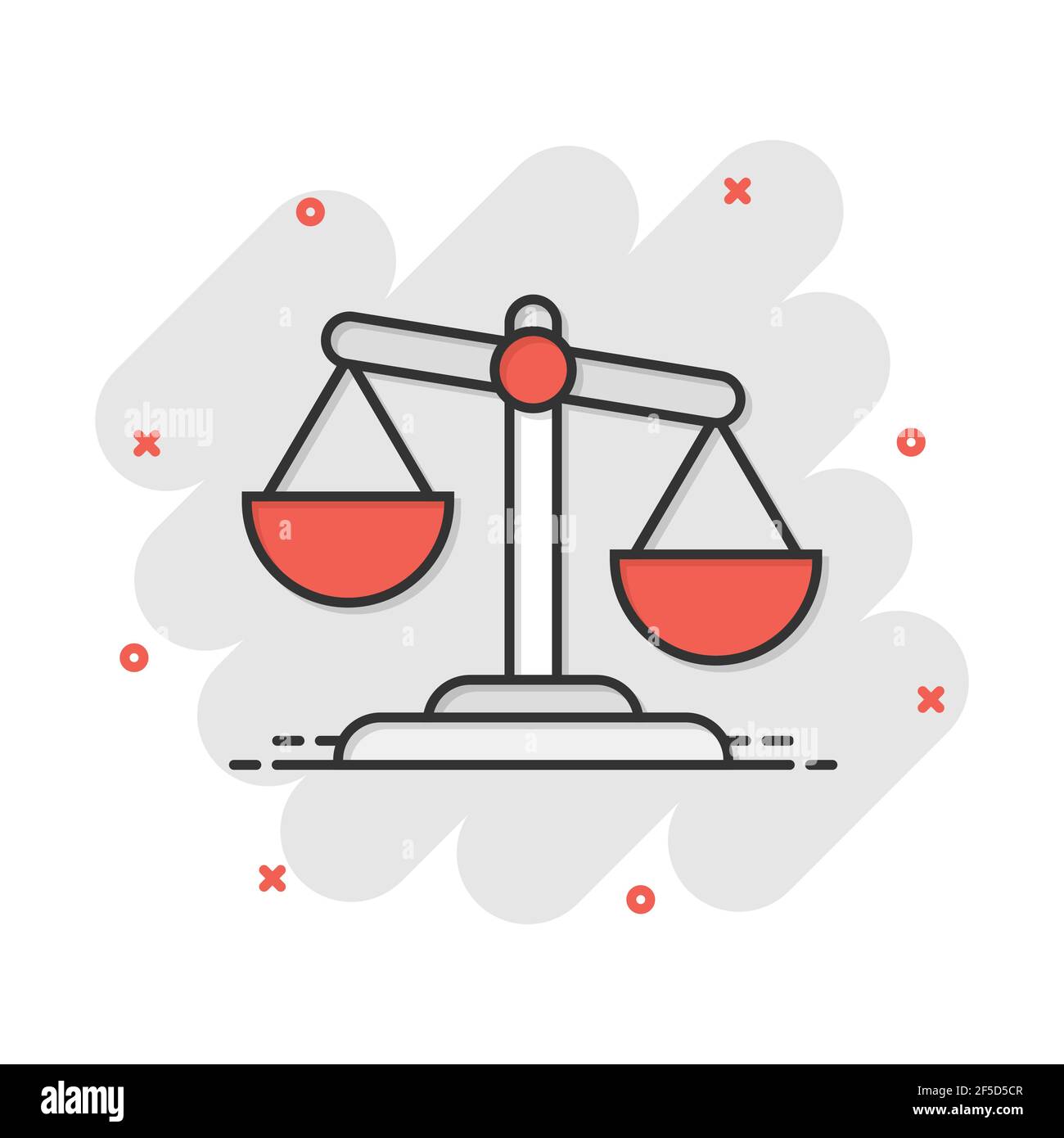 Scale comparison icon in comic style. Balance weight vector cartoon  illustration pictogram. Scale compare business concept splash effect Stock  Vector Image & Art - Alamy