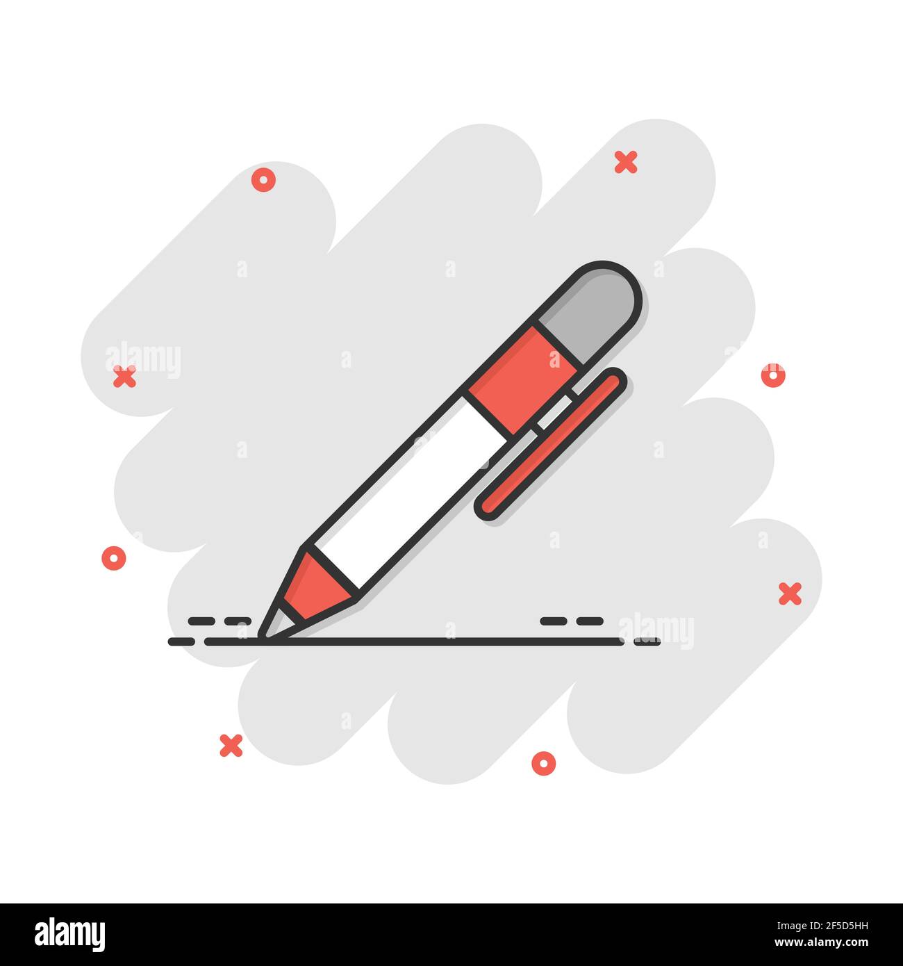 Pen icon in comic style. Highlighter vector cartoon illustration ...