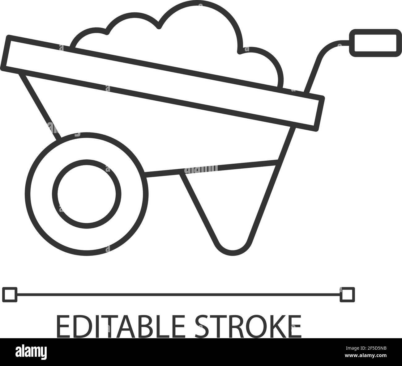 Wheelbarrow linear icon Stock Vector Image & Art Alamy